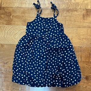 Toddler Girls Old Navy Printed Tank Bubble Dress - 4T - Polka Dot Cream + Blue